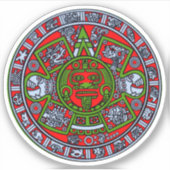 Mexican Aztec Calendar Sun Stone Hispanic Aufkleber (Vorderseite)
