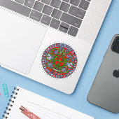 Mexican Aztec Calendar Sun Stone Hispanic Aufkleber (Laptop mit iPhone)