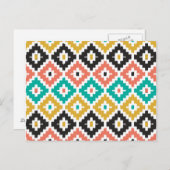 Mexican Aztec Tribal Print Ikat Diamond Muster Postkarte (Vorne/Hinten)