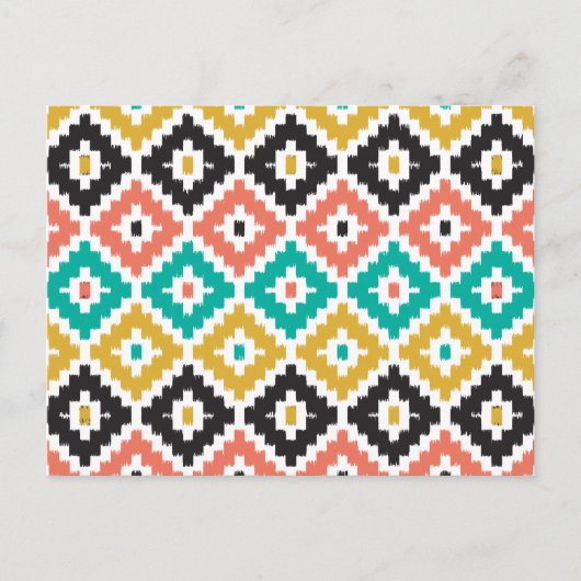 Mexican Aztec Tribal Print Ikat Diamond Muster Postkarte (Vorderseite)