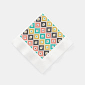 Mexican Aztec Tribal Print Ikat Diamond Muster Serviette (Ecke)