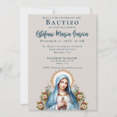 Mexican Bautizo Virgen de Guadalupe Taufe Einladung (Vorderseite)
