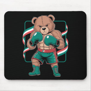 Mexican Bear Boxing Player Gloves Gym Stilvolle Ko Mousepad