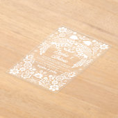 Mexican Birds Otomi Floral Fiesta Wedding Acryleinladungen (Ablage )