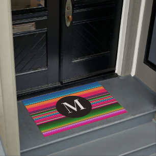 Mexican Blanket Fiesta Streifen Monogram Serape Fußmatte