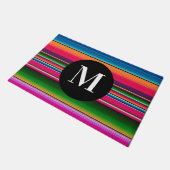 Mexican Blanket Fiesta Streifen Monogram Serape Fußmatte (Schrägansicht)