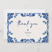 Mexican Blue Fiesta Bridal Vielen Dank Mitteilungskarte (Vorderseite)