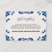 Mexican Blue Floral Elegant Fiesta Wedding Begleitkarte (Vorderseite)