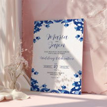 Mexican Blue Floral Elegant Fiesta Wedding