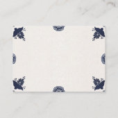 Mexican Blue Floral Otomi Simple Fiesta Wedding Begleitkarte (Rückseite)