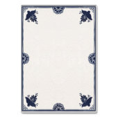 Mexican Blue Floral Otomi Simple Fiesta Wedding Tischnummer (Rückseite)