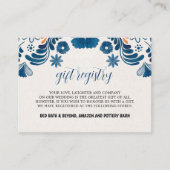 Mexican Blue Orange Floral Elegante Fiesta Wedding Begleitkarte (Vorderseite)