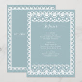 Mexican Blue Papel Picado Boho Brautparty Menükarte (Vorne/Hinten)