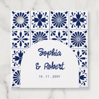 Mexican Blue Talavera Tiles Wedding Geschenkanhänger