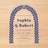 Mexican Blue Talavera Wedding Acryleinladungen (Vorderseite)