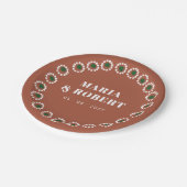 Mexican Boho Barro Pappteller (Schrägansicht)