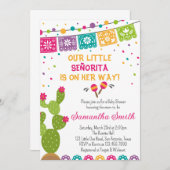 Mexican Boho Fiesta Baby Shower Einladung (Vorne/Hinten)