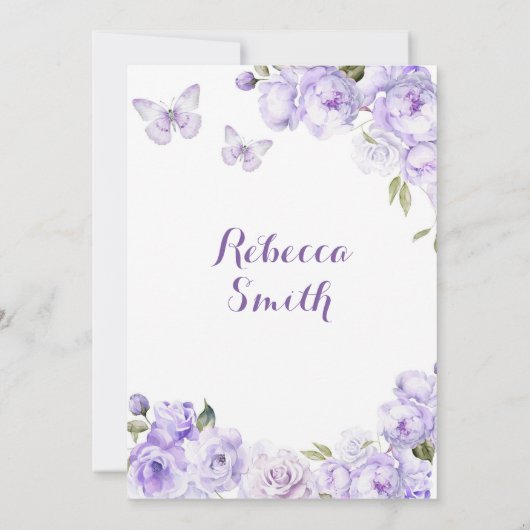 Mexican Boho Lila Floral Presentacion de 3 Añ os Einladung (Rückseite)