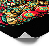 Mexican Boxing Aztec Warrior Design Poster (Ecke)