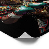 Mexican Boxing Aztec Warrior Power Poster (Ecke)