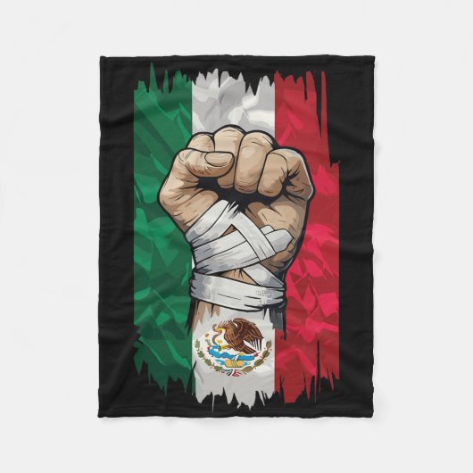Mexican Boxing Fist Strength Heritage Fleecedecke (Vorderseite)