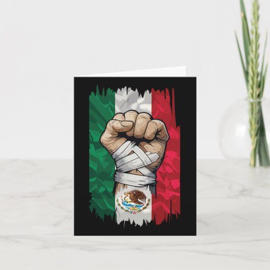 Mexican Boxing Fist Strength Heritage Karte (Vorderseite)