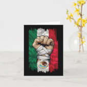 Mexican Boxing Fist Strength Heritage Karte (Gelbe Blume)