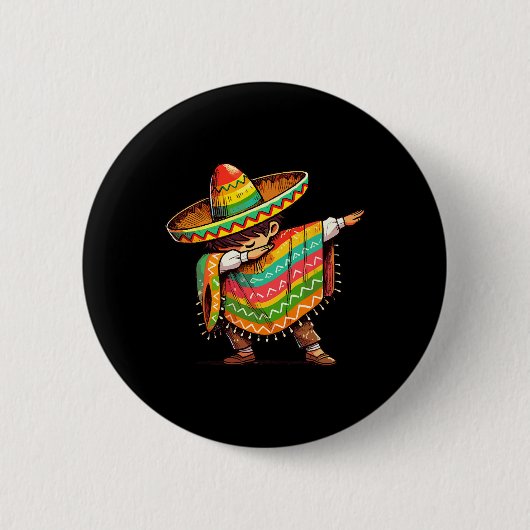 Mexican Boy Dabbing Funny Cinco De Mayo Button (Vorderseite)