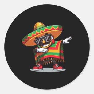 Mexican Boy Dabbing Poncho Cinco De Mayo 2024 Runder Aufkleber