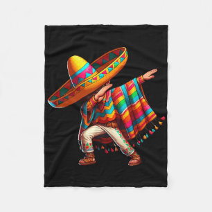 Mexican Boy Dabbing Poncho Cinco De Mayo 3 Fleecedecke