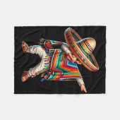 Mexican Boy Dabbing Poncho Cinco De Mayo Fleecedecke (Vorderseite (Horizontal))
