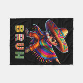 Mexican Boy Dabbing Poncho Cinco De Mayo Funny Bru Fleecedecke (Vorderseite (Horizontal))