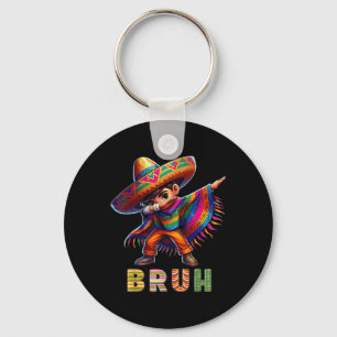 Mexican Boy Dabbing Poncho Cinco De Mayo Funny Bru Schlüsselanhänger