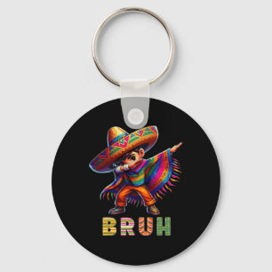 Mexican Boy Dabbing Poncho Cinco De Mayo Funny Bru Schlüsselanhänger