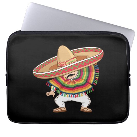 Mexican Boy Dabbing Poncho Cinco de Mayo Laptopschutzhülle (Vorderseite)