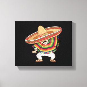 Mexican Boy Dabbing Poncho Cinco de Mayo Leinwanddruck