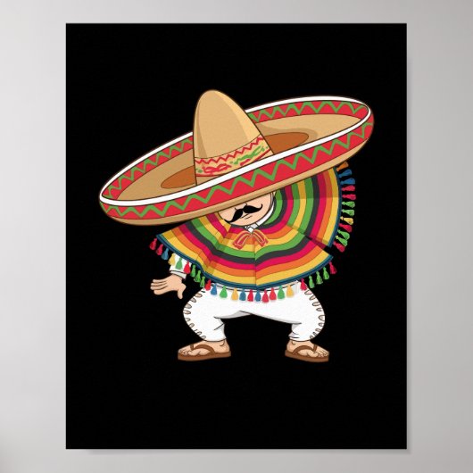 Mexican Boy Dabbing Poncho Cinco de Mayo Poster (Vorne)