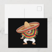 Mexican Boy Dabbing Poncho Cinco de Mayo Postkarte (Vorne/Hinten)