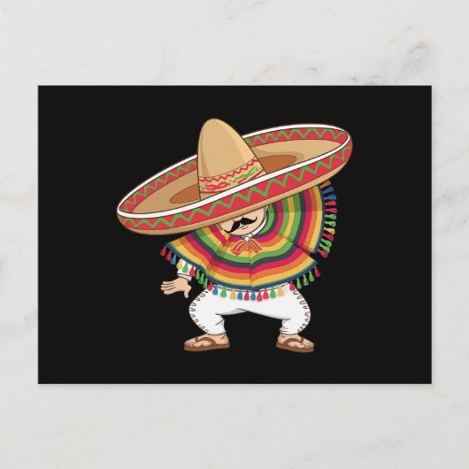 Mexican Boy Dabbing Poncho Cinco de Mayo Postkarte (Vorderseite)