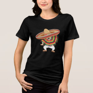 Mexican Boy Dabbing Poncho Cinco de Mayo Tri-Blend Shirt