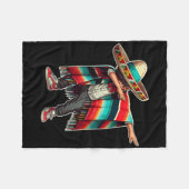 Mexican Boy Dabbing Poncho Funny Cinco De Mayo Par Fleecedecke (Vorderseite (Horizontal))