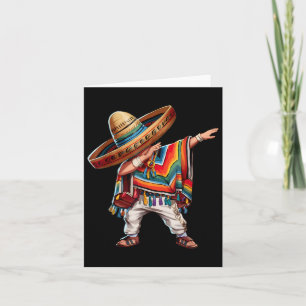 Mexican Boy Dabbing Poncho Funny Cinco De Mayo Par Karte