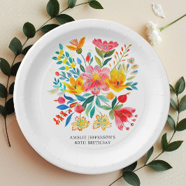 Mexican Bright Floral Fiesta Papierplatte Pappteller