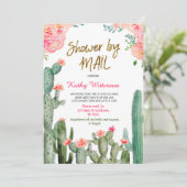 Mexican Cactus Baby Shower by Mail Einladung (Stehend Vorderseite)
