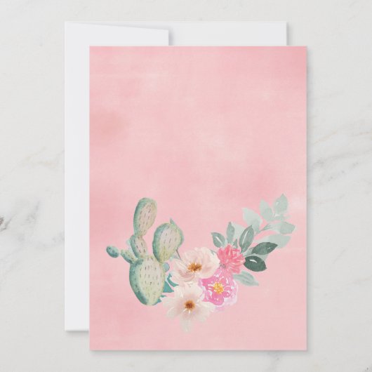 Mexican Cactus Baby Shower by Mail Einladung (Rückseite)