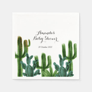 Mexican Cactus Baby Shower Paper Party Napkins Serviette