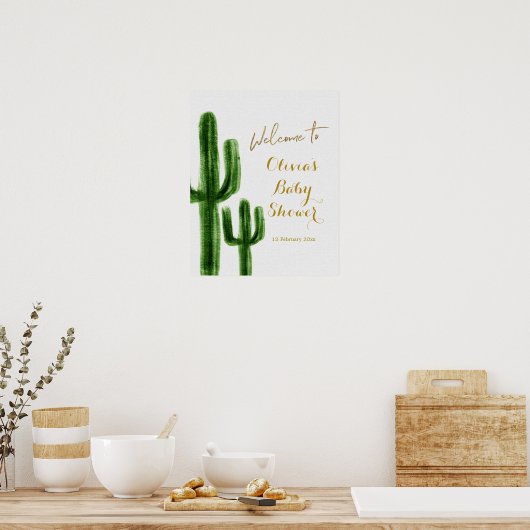 Mexican Cactus Birthday Willkommenszeichen Poster (Küche)