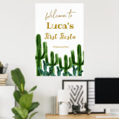 Mexican Cactus Birthday Willkommenszeichen Poster (Heimbüro)