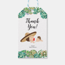 Mexican Cactus Boy Baby Muchacho Favor Tag