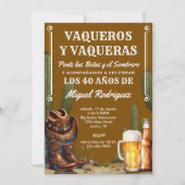 Mexican Cactus Desert Cowboy Spanish Birthday Einladung (Vorderseite)